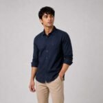 Levin Midnight Tide – Premium Pure Cotton Men's Shirt